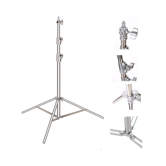 Caisi Silver Studio Light Stand – Heavy-Duty Adjustable Support for Photography & Video Lighting